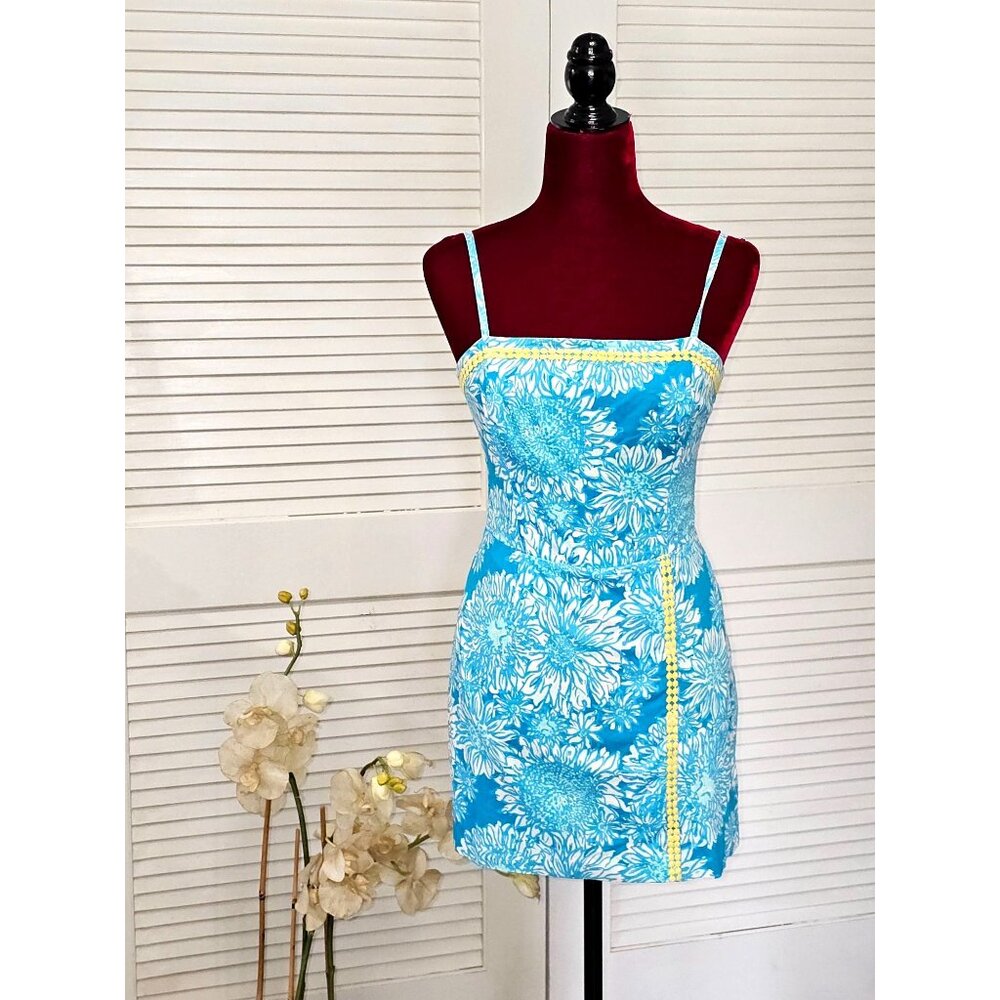 Lilly Pulitzer Women's Ocean Blue Cotton Jesse Romper Dress Skort Size 0 2016